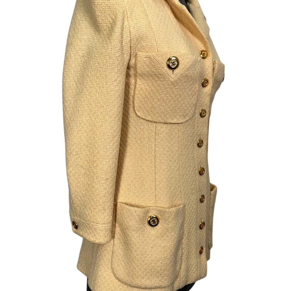 CHANEL 1995 Vintage CC Logo Button Blazer Jacket Size 40 - Picture 3 of 7